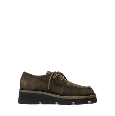 Lorena Paggi Moss Green Suede Lace-ups
