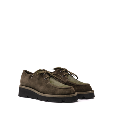 Lorena Paggi Moss Green Suede Lace-ups