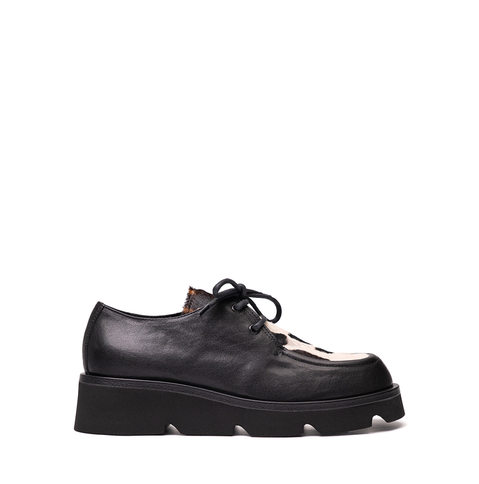 Lorena Paggi Black Leather Lace-ups