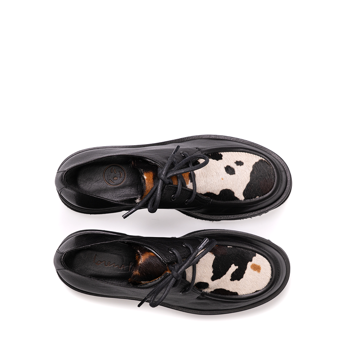 Lorena Paggi Black Leather Lace-ups