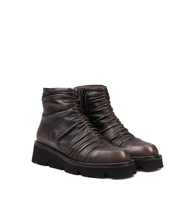 Lorena Paggi Dark Brown Leather Ankle Boots - DOLITA