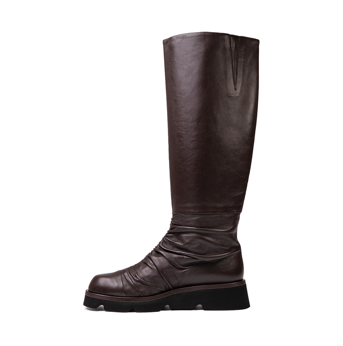 Lorena Paggi Dark Brown Leather Tall Boots