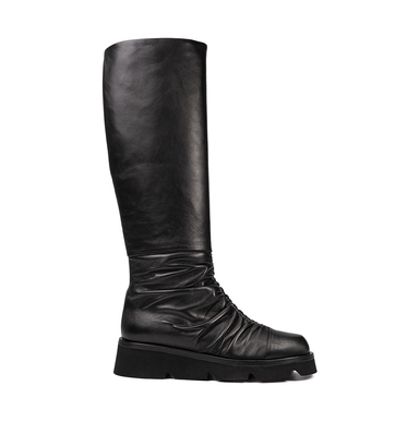 Lorena Paggi Black Leather Tall Boots - DOLITA
