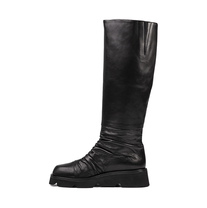 Lorena Paggi Black Leather Tall Boots