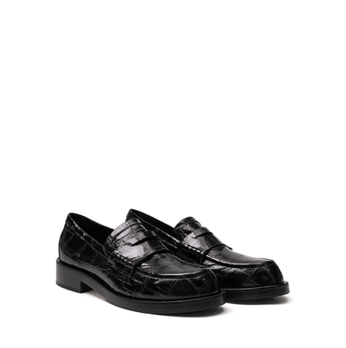 Lorena Paggi Black Leather Loafers