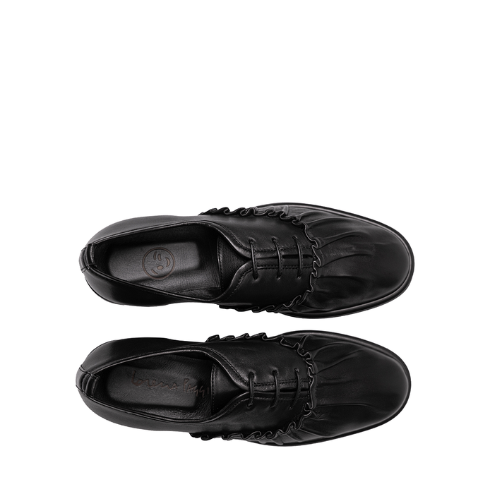 Lorena Paggi Black Leather Lace-ups - DOLITA