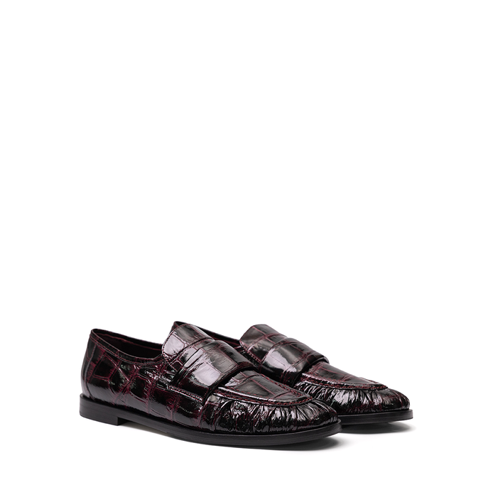 Lorena Paggi Bordeaux Leather Loafers