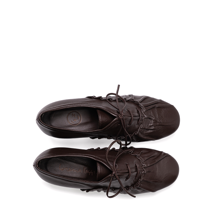 Lorena Paggi Chestnut Brown Leather Lace-ups