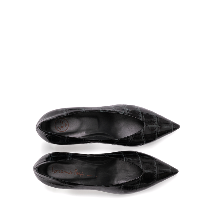 Lorena Paggi Dark Green Leather Flats