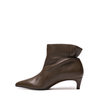 Lorena Paggi Dark Olive Leather Ankle Boots