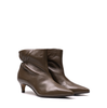 Lorena Paggi Dark Olive Leather Ankle Boots