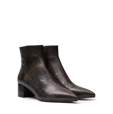Lorena Paggi Python Print Leather Ankle Boots