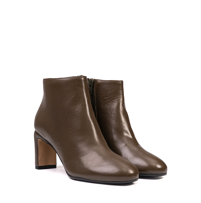 Lorena Paggi Olive Leather Ankle Boots