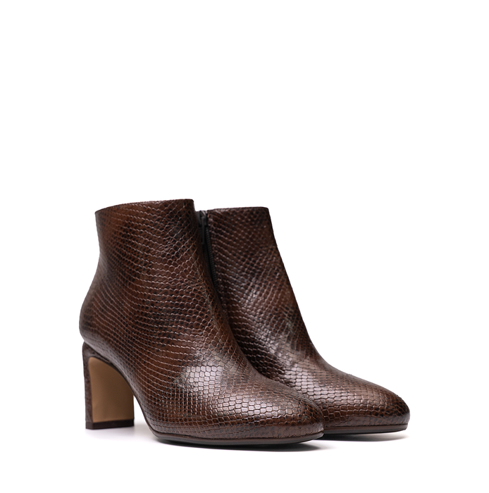 Lorena Paggi Snake Print Leather Ankle Boots