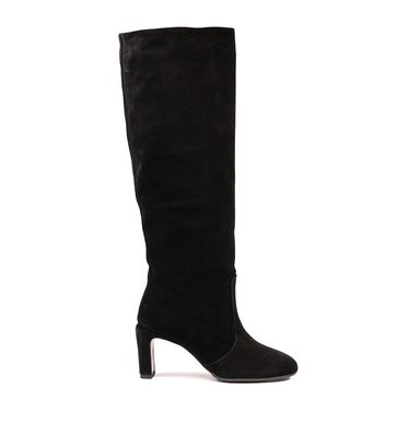 Lorena Paggi Black Suede Tall Boots - DOLITA