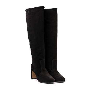 Lorena Paggi Black Suede Tall Boots - DOLITA