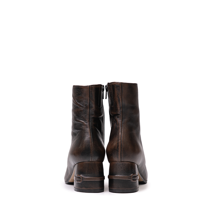 Lorena Paggi Dark Brown Leather Ankle Boots