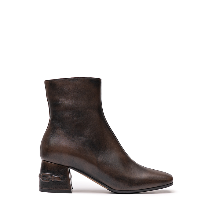 Lorena Paggi Dark Brown Leather Ankle Boots