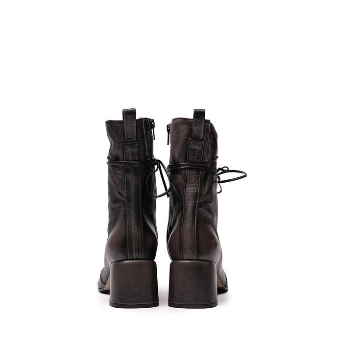 Lorena Paggi Dark Brown Leather Ankle Boots