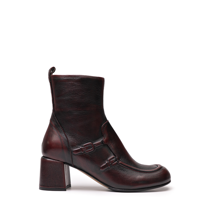 Lorena Paggi Burgundy Leather Ankle Boots