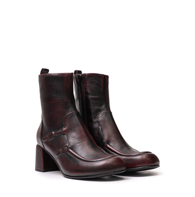 Lorena Paggi Burgundy Leather Ankle Boots