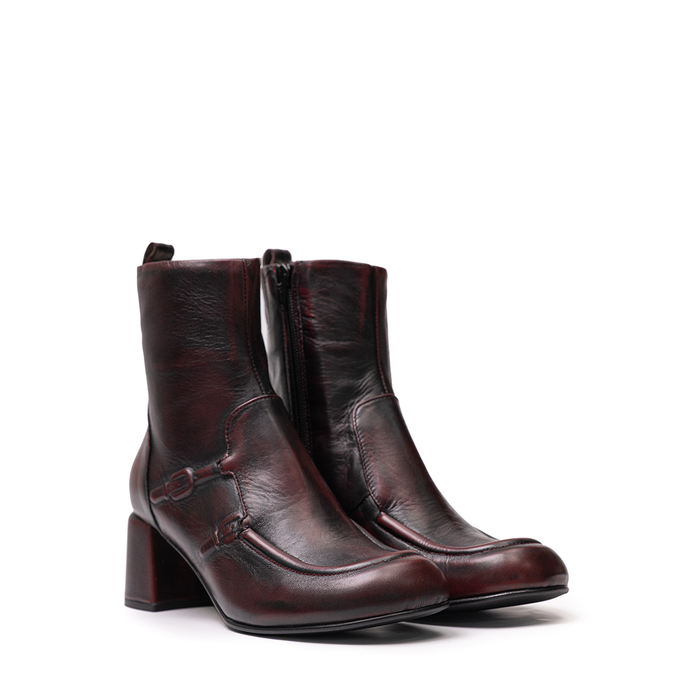 Lorena Paggi Burgundy Leather Ankle Boots