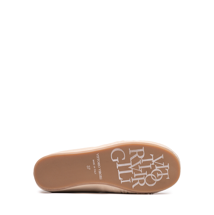 Vittorio Virgili Beige Leather Loafers