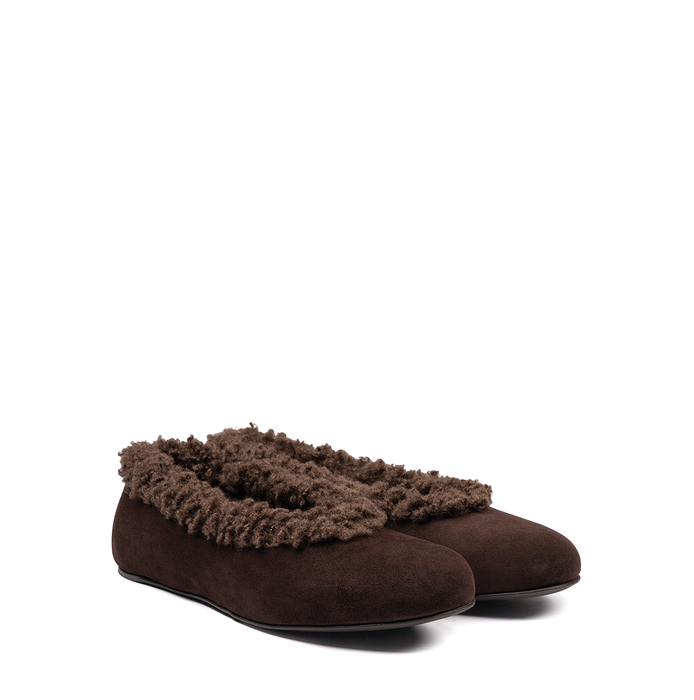 Vittorio Virgili Dark Brown Suede Flats