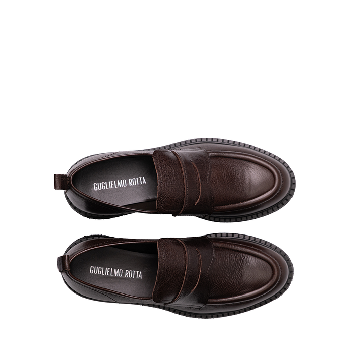 Guglielmo Rotta Kai Brown Leather Loafers