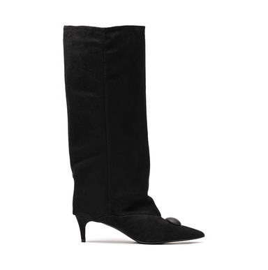 Vittorio Virgili Rania Black Suede Tall Boots