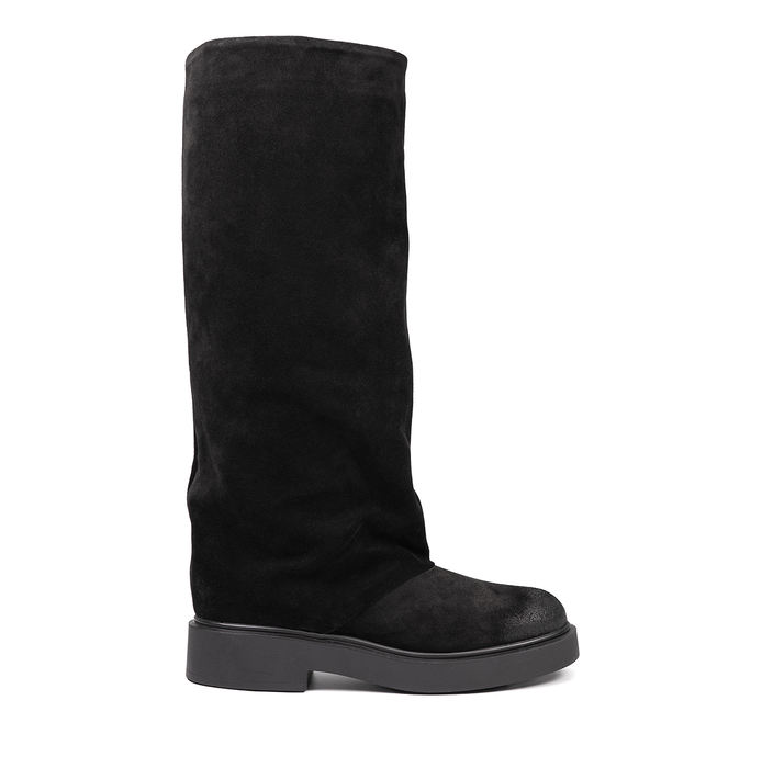 Vittorio Virgili Black Suede Tall Boots