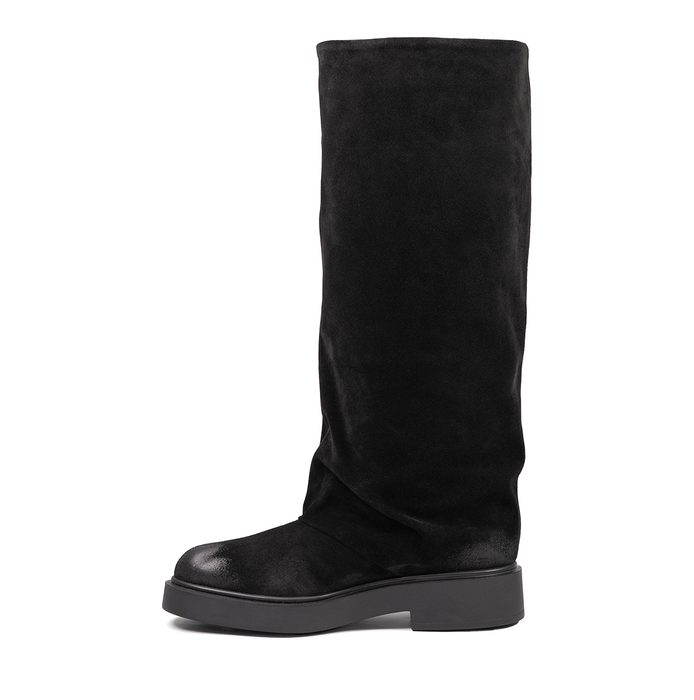 Vittorio Virgili Black Suede Tall Boots