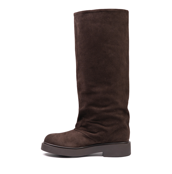 Vittorio Virgili Dark Brown Suede Tall Boots