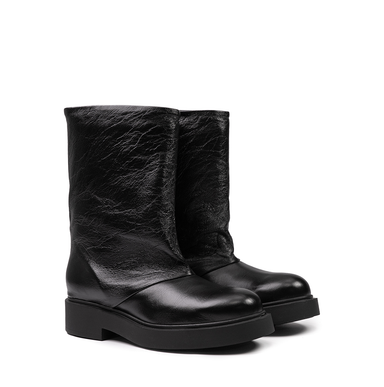 Vittorio Virgili Black Leather Ankle Boots