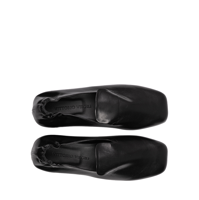 Vittorio Virgili Black Leather Loafers