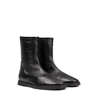 Vittorio Virgili Black Leather Ankle Boots