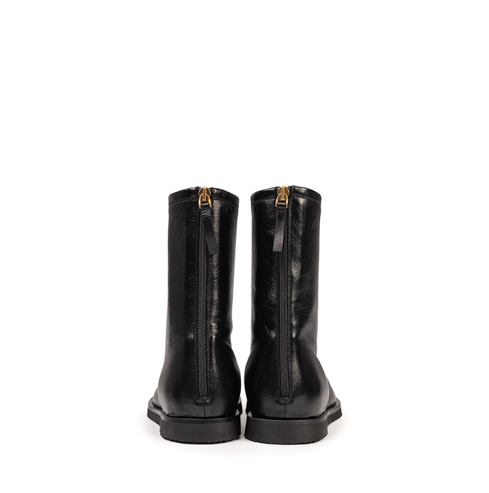 Vittorio Virgili Black Leather Ankle Boots