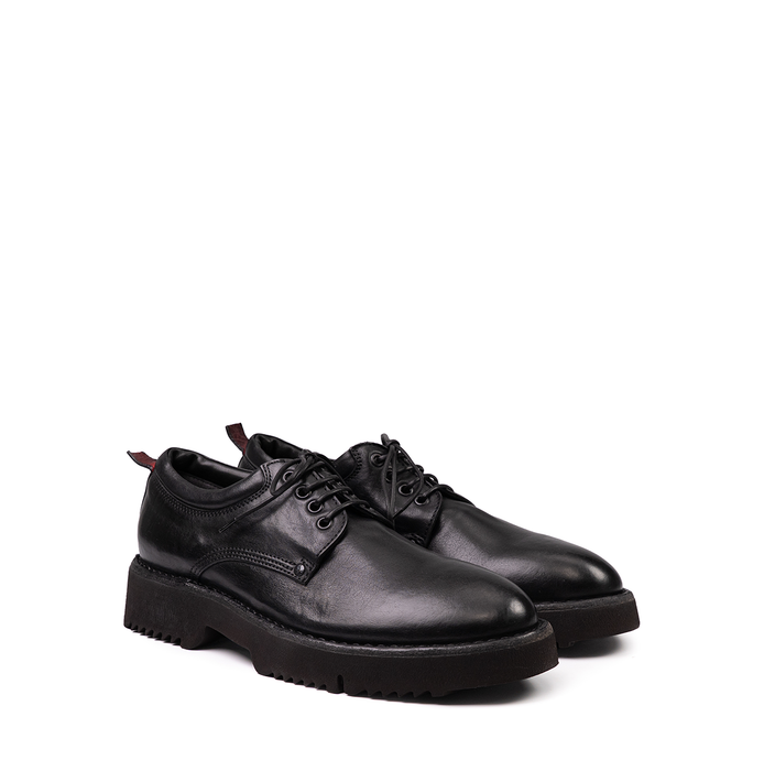 Moma Black Leather Lace-ups