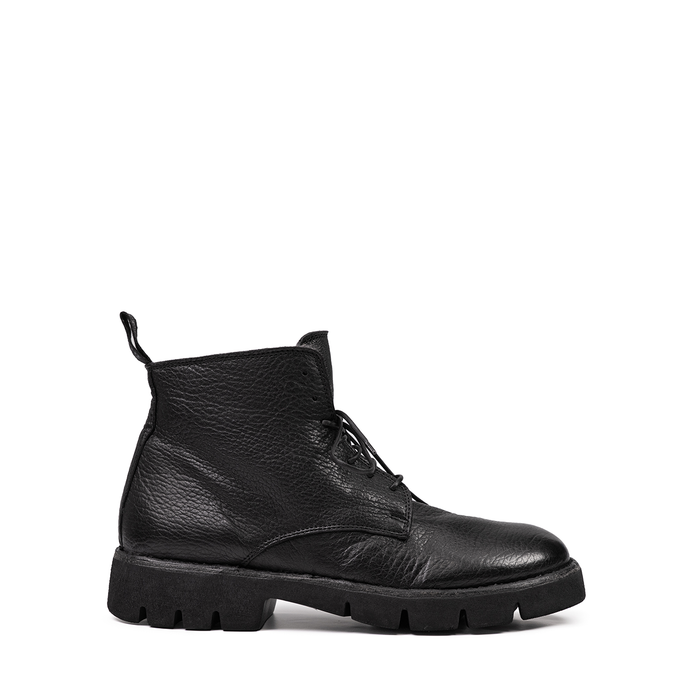 Moma Black Leather Ankle Boots
