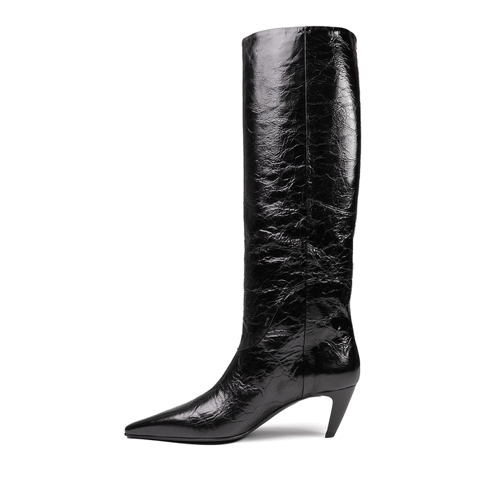 Premiata Black Leather Tall Boots
