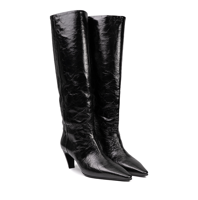 Premiata Black Leather Tall Boots