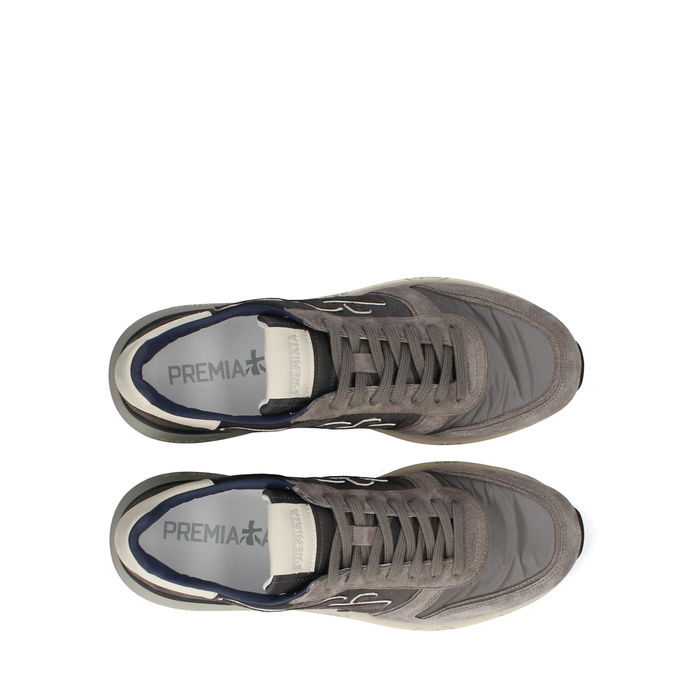 Premiata Mick Grey Suede and Textile Sneakers
