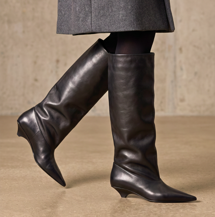 Vic Matie Black Leather Tall Boots - DOLITA