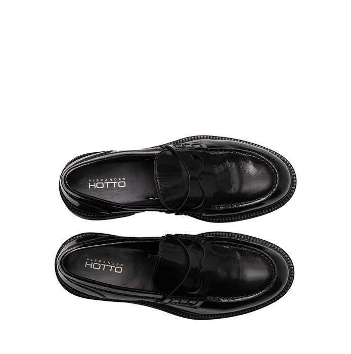 Alexander Hotto Black Leather Loafers