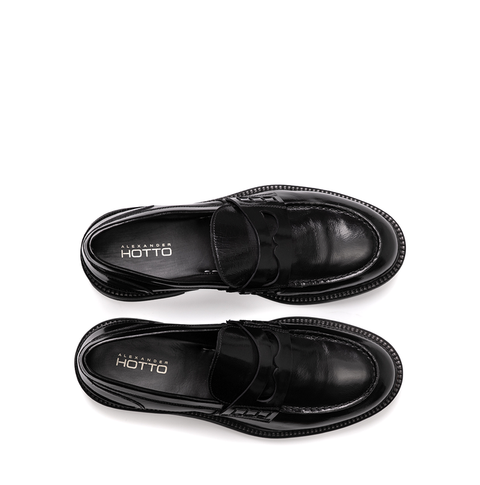 Alexander Hotto Black Leather Loafers