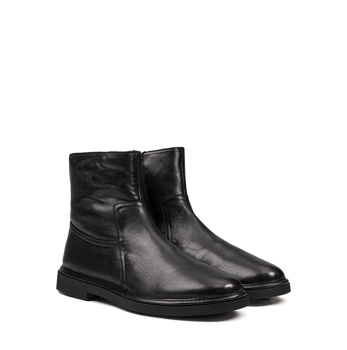 Alexander Hotto Black Leather Ankle Boots