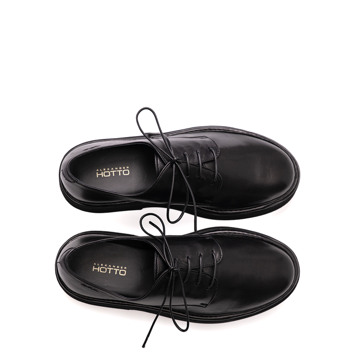 Alexander Hotto Black Leather Lace-ups - DOLITA