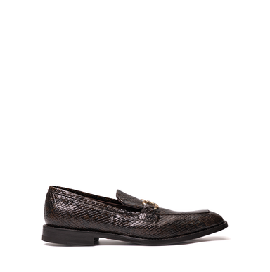 Alexander Hotto Brown Snake Print Loafers - DOLITA