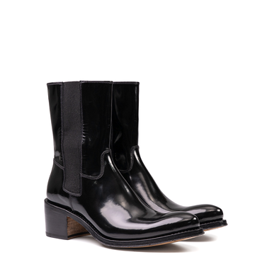 Premiata Black Leather Ankle Boots