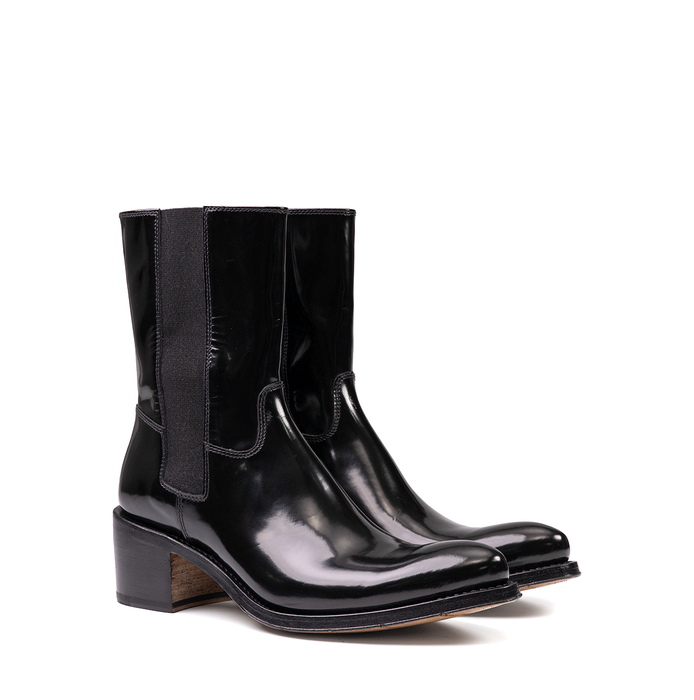 Premiata Black Leather Ankle Boots